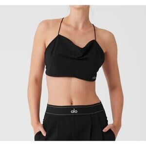 Alo Cropped Megastar Strappy Tank Top Black Small